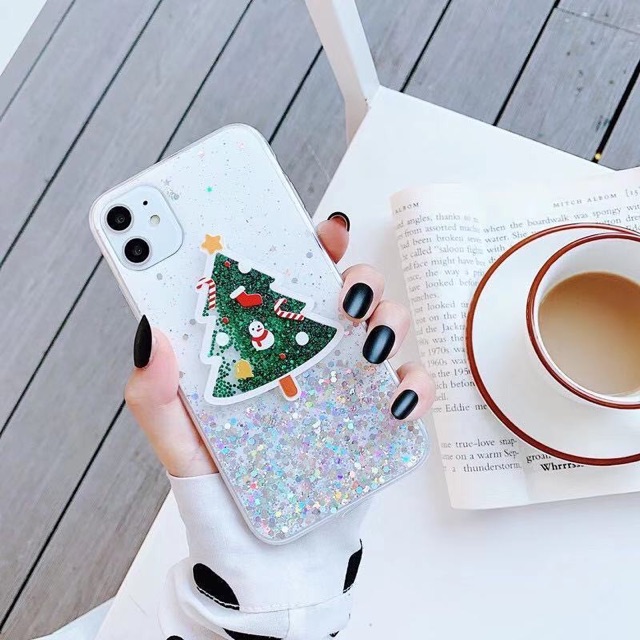 Christmas Glitter Case iPhone Oppo Vivo Xiaomi Samsung Huawei Realme Redmi note 8 7 6 5 4 4x pro 5 3