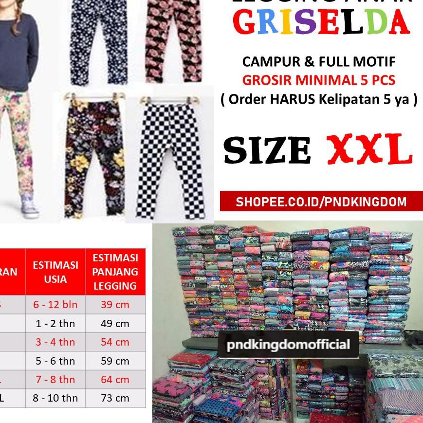 PROMO SIZE XXL GROSIR  LEGGING ANAK  GRISELDA CELANA  