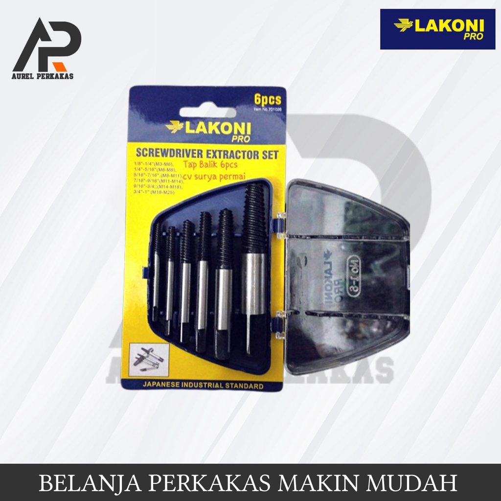 lakoni pro tab balik set 6pcs pembuka baut patah