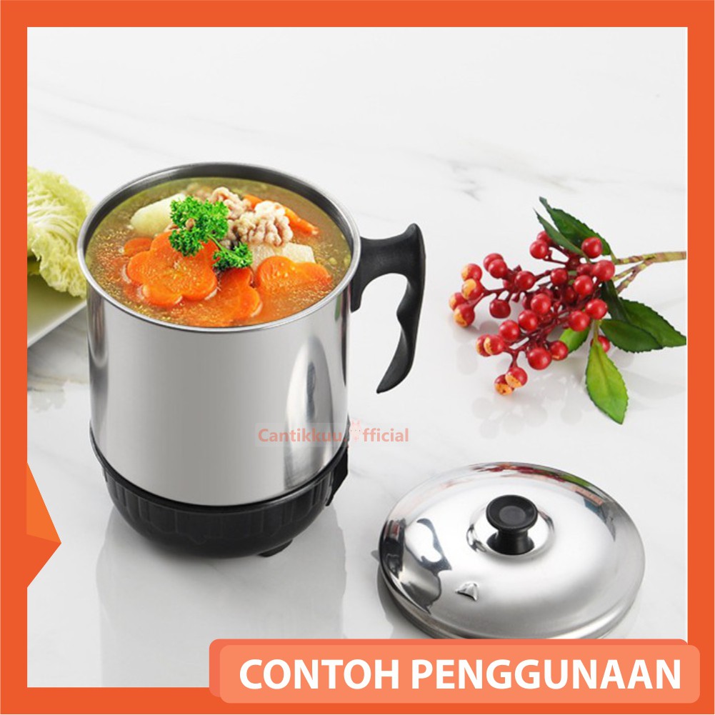 Mug Listrik Gelas Listrik Pemanas Air Masak Rebus Air Mie Listrik Stainless  - Alat Masak Listrik