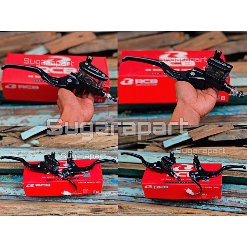 Master rem rcb 14mmE-2 hitam set sama handel kopling rcb kabel E-2 tabung master oval set