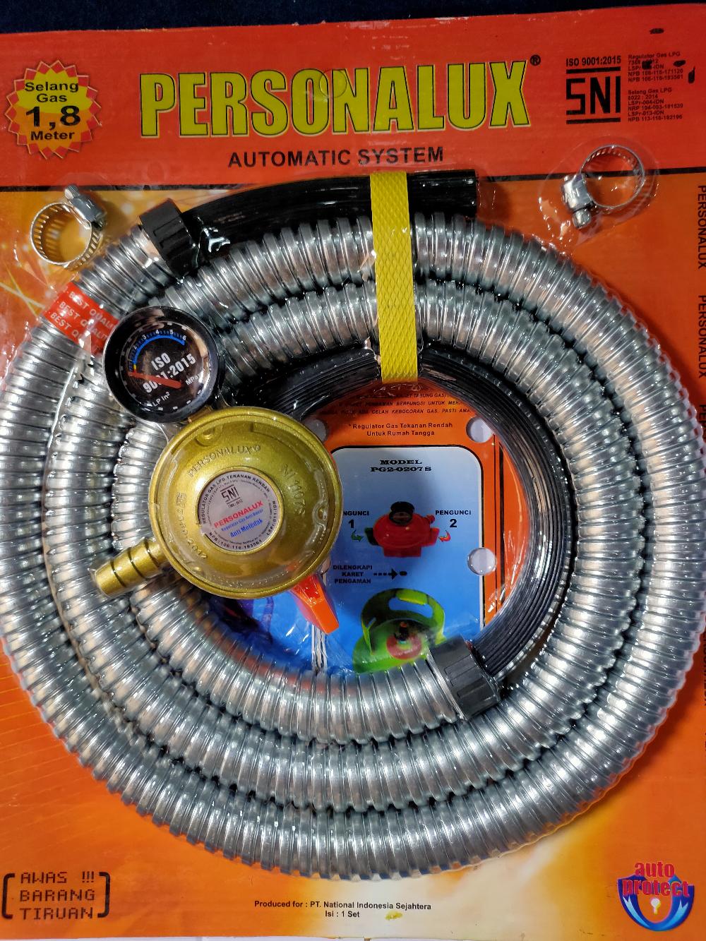 Selang Kompor Gas Dengan Regulator Meter Merek Personalux (paket)