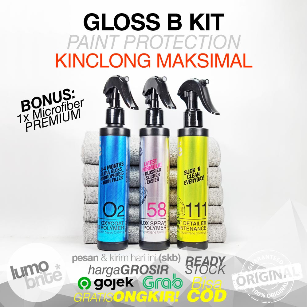 LUMOBRITE GLOSS B KIT GRATIS 1 Lap Microfiber Paket Hemat Wax Sealant Coating MURAH