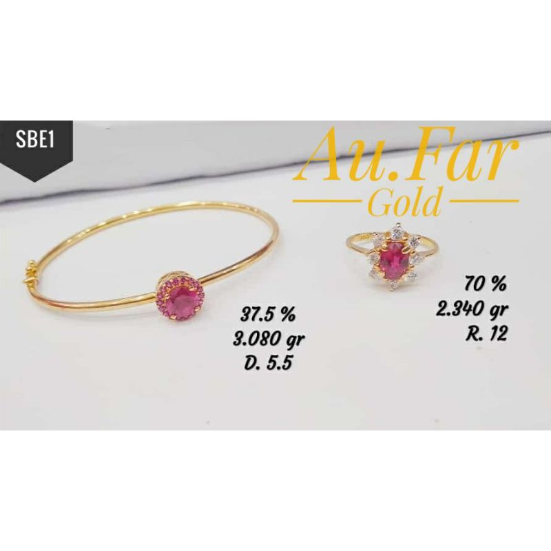 Fashion Aksesoris Wanita Perhiasan Gelang Emas Kadar 375 dan Cincin Emas Kadar 700