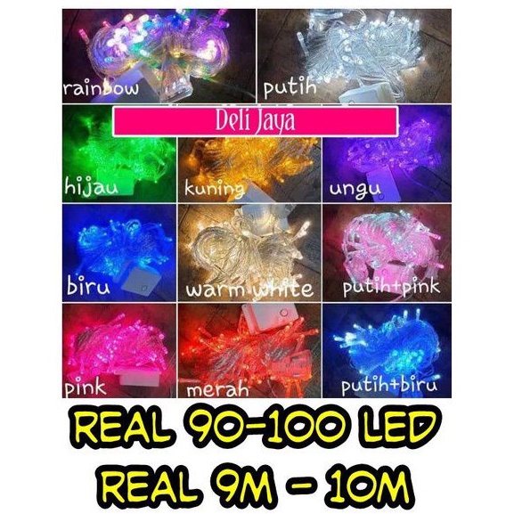 Lampu natal lampu Tumblr 9m - 10m dan 90 led - 100 led kelap kelip