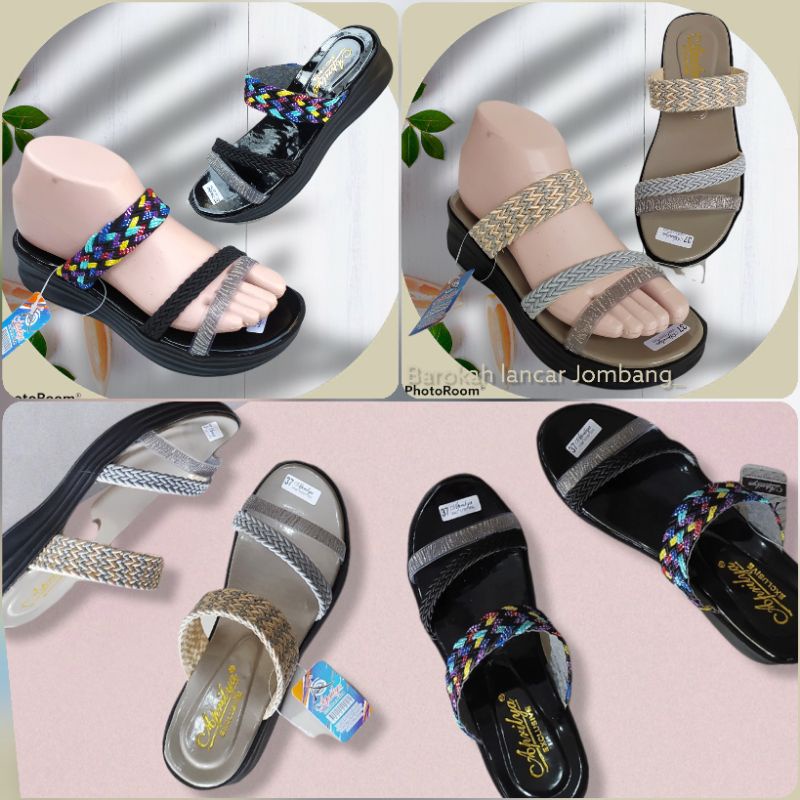 WEDGES SANDAL WANITA WEDGES RAJUT ANYAMAN APRILYA AR 12 SIZE 37-40