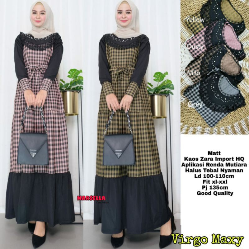 VIRGO DRESS MAXI BAHAN KAOS ZARA IMPORT DRESS WANITA DEWASA DRESS JUMBO