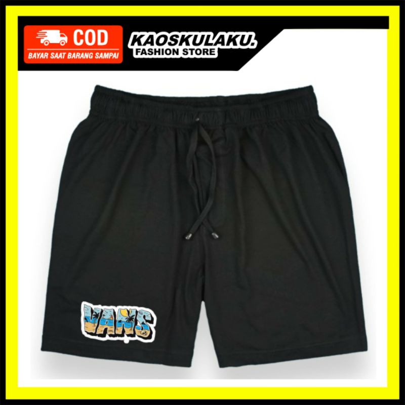 BOXER HITAM DISTRO PRIA BAHAN KATUN TEBAL