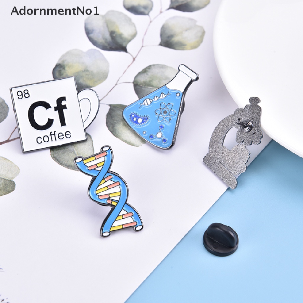 [AdornmentNo1] Science Enamel Pin Microscope Chemical Molecular DNA Biological Metal Brooches [new]