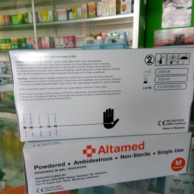 Sarung tangan medis latex altamed termurah / handschoon karet / glove / sarung