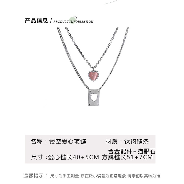 Jepang dan Korea gaya Cinta crystal double-layer kalung untuk wanita ins gaya dingin niche desain ho