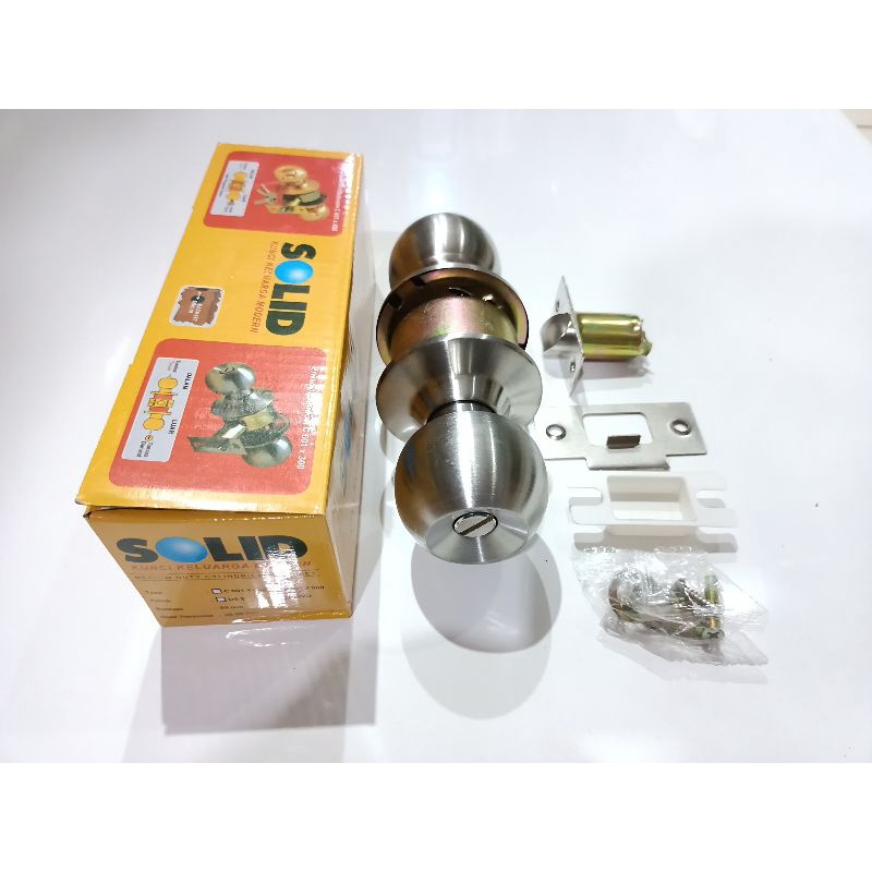 Kunci Bulat SOLID C601x300 / Kunci Bulat Kamar Mandi Tanpa Anak Kunci