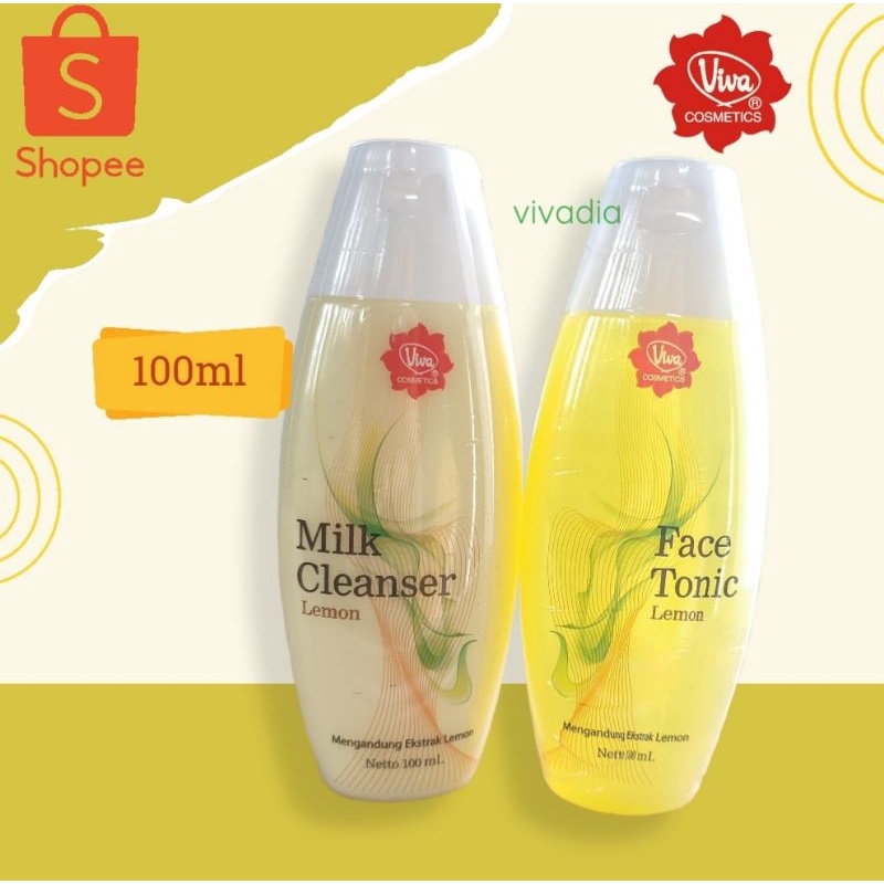 Jual Viva Milk Cleanser & Face Tonic Lemon / untuk kulit berminyak dan
