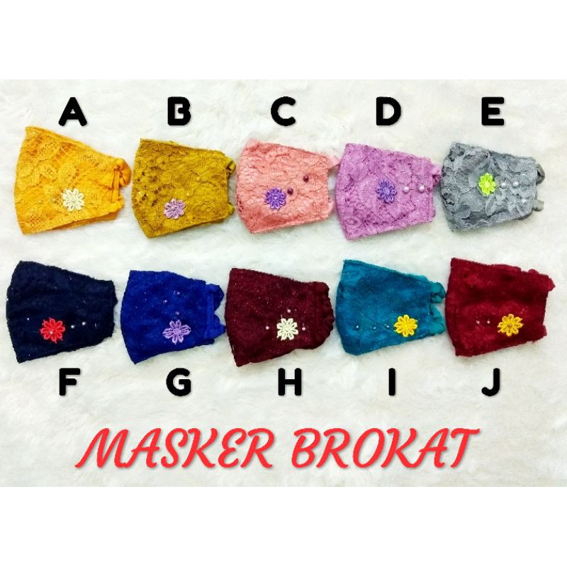Masker brokat masker lace tali hijab tali headloop masker cantik