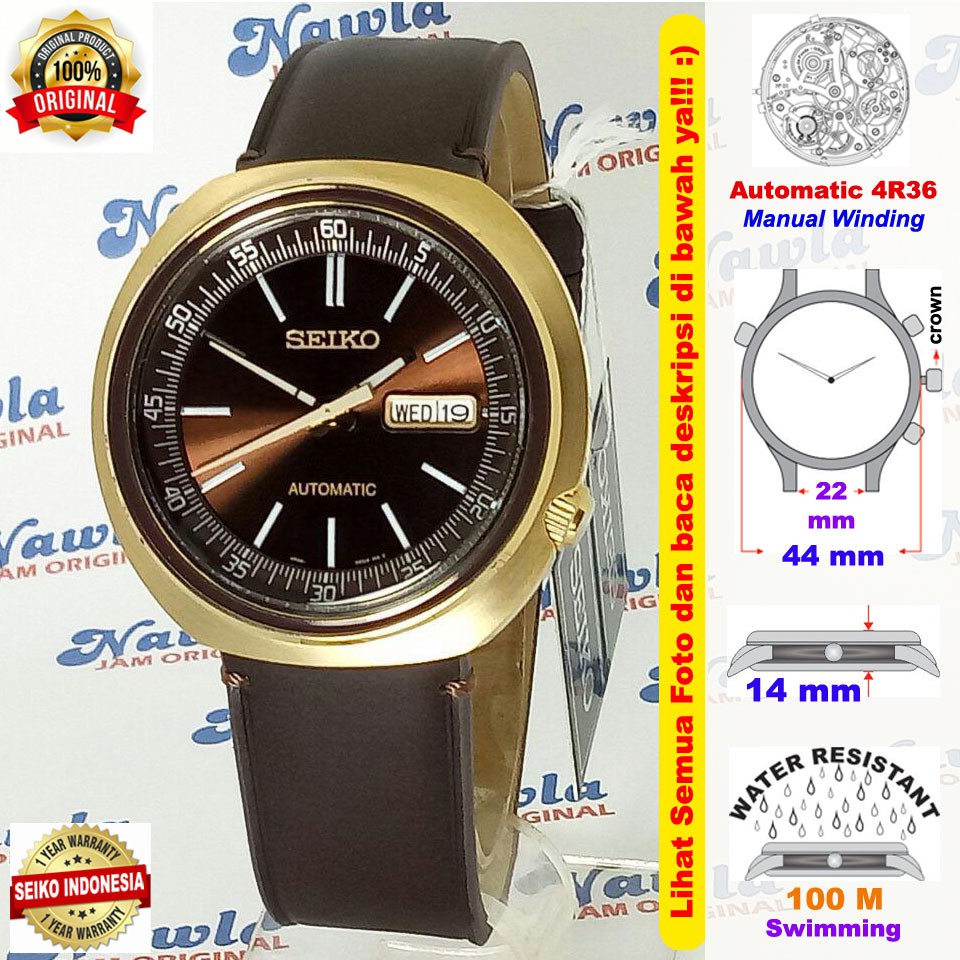 Seiko Automatic SRPC16K1 Recraft Gold IP Case - Jam Tangan Pria SRPC16