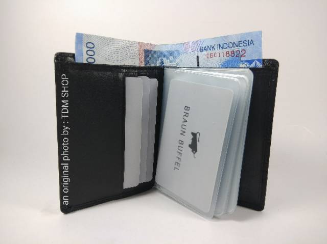 DOMPET KARTU CARD HOLDER BRAUN BUFFEL KULIT ASLI