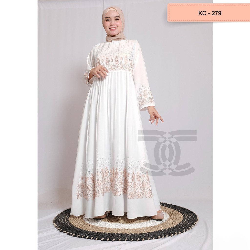 FLASH SALE ABAYA GAMIS MIRAJ PUTIH/ BAJU MUSLIM WANITA GAMIS/ AZ001 BY COMERA FASHION