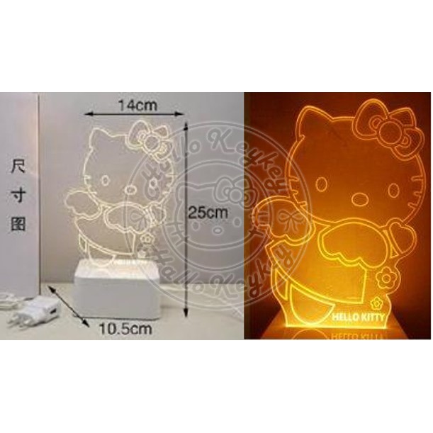 lampu meja lampu tidur akrilik hello kitty