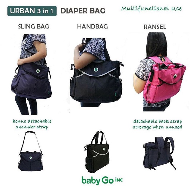 Babygoinc urban 3in1 diaper bag