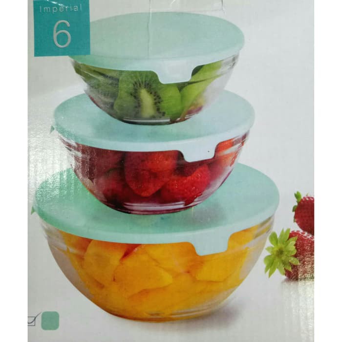 1 SET MANGKOK  SALAD MANGKOK  KACA GLASS BOWL MANGKOK BUAH  