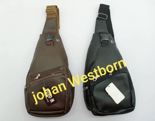 Tas Waist Bag Pria kulit sintetis