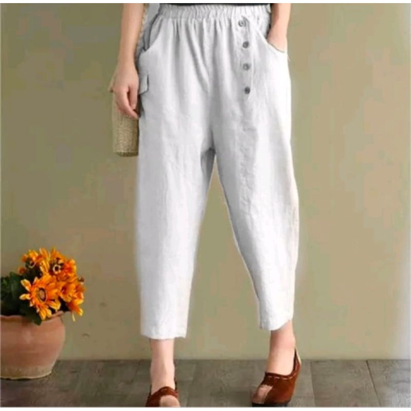 LUCIO BAGGY KOREA / CELANA PANJANG WANITA LINEN PREMIUM / CELANA BAGGY PANTS HIGHWAIST IMPORT KOREA