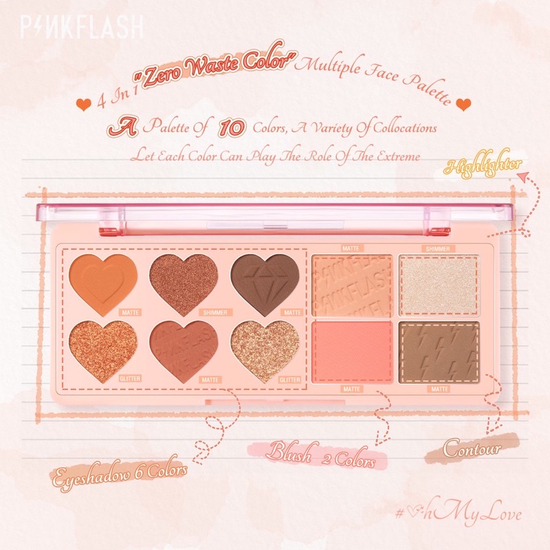 PINKFLASH MULTI FACE PALLET PF-M02