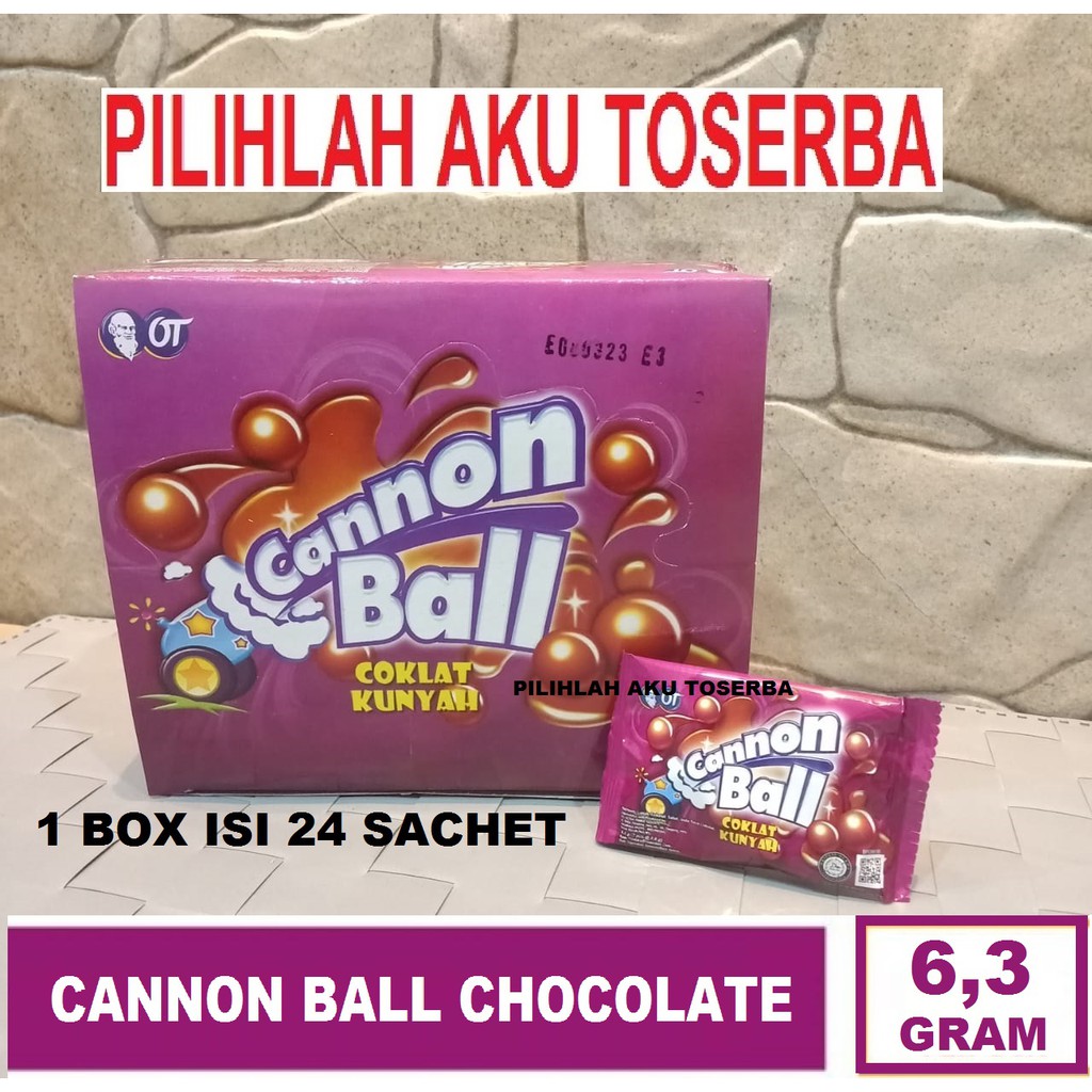 CANNON BALL Coklat Kunyah isi 24 sachet - ( HARGA 1 KARTON ISI 6 BOX )