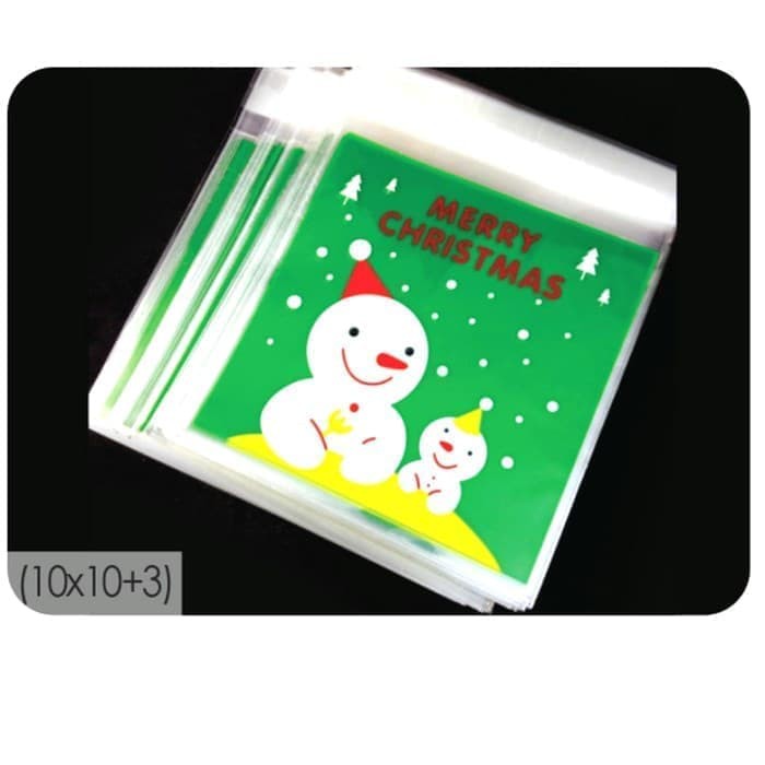 

Uk 10x10 Fancy Plastik Cookies Bag Kue Kado Kantong Gift Bag Candy Stick Natal Merry Christmas