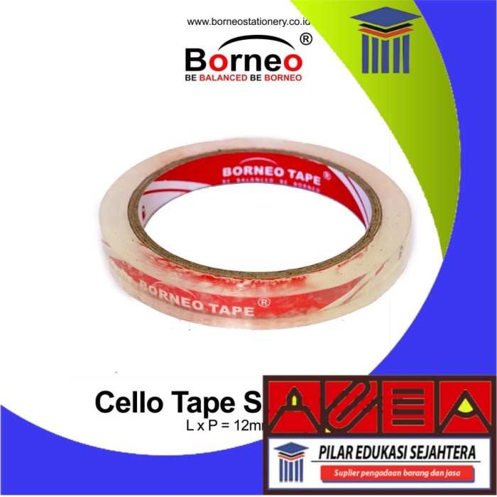 

ISOLASI STATIONERY TAPE BORNEO 12 MM x 72YARD SUPERCLEAR MURAH