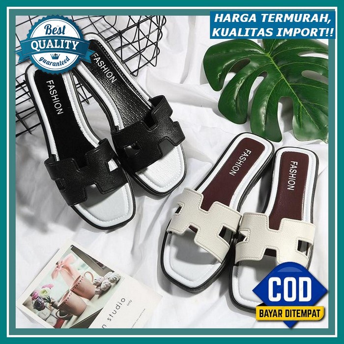 Balance Sandal Jelly Wanita Import Karet Rubber Tebal Empuk Motif Pita Selop Kokop Elastis Sendal Sl