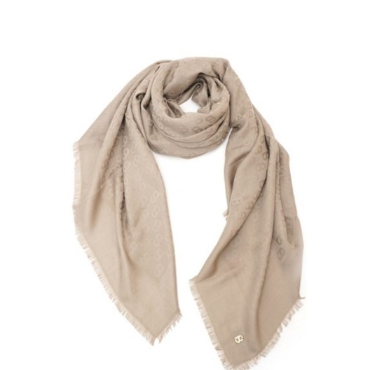 Buttonscarves Lavish Monogram Wool - Taupe