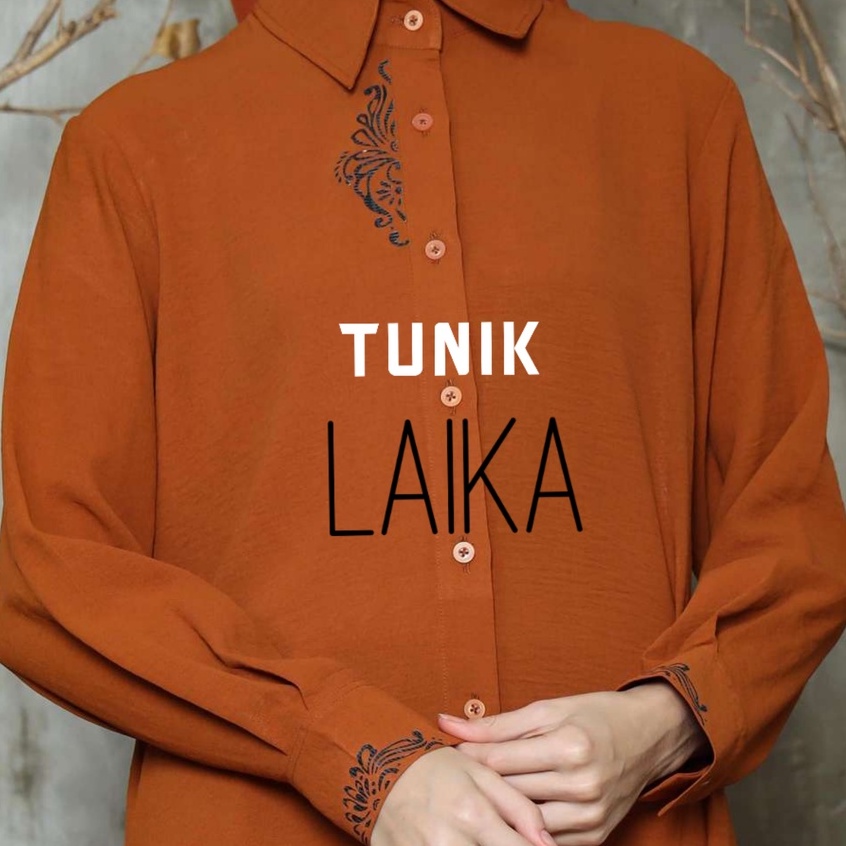 Atasan Gamis Basic Blues Mozya Tunik Laika