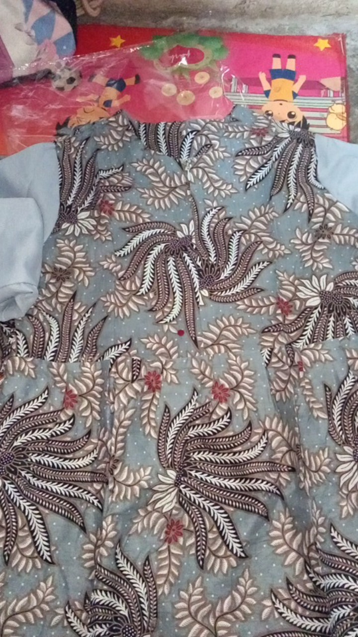 Tey-17 Batik Wanita Asj Sa Hrb026 Kenongo Kemeja Tosca Pendek
