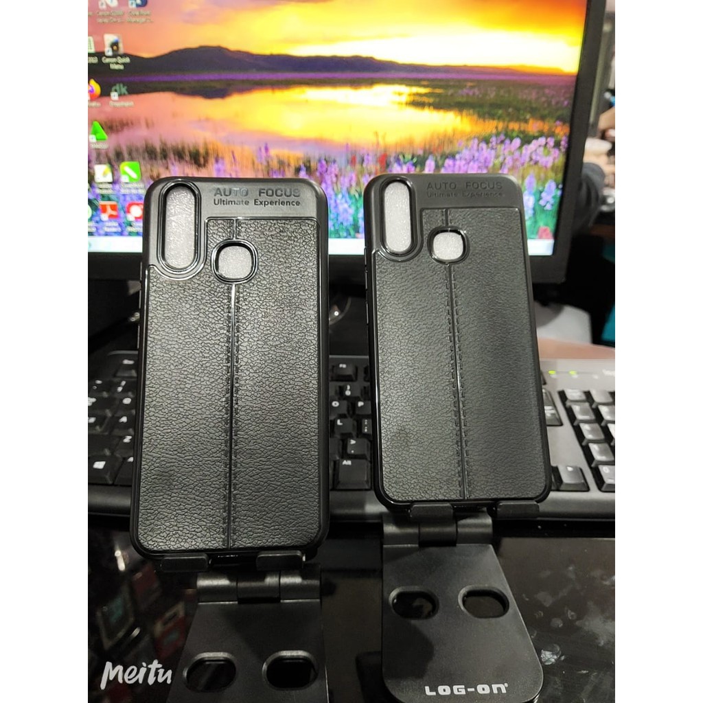 Auto Fokus Vivo Y11 Y12 6.35 inchi Leather Soft Case Vivo Y15 Y17 AUTOFOCUS Motif Kulit Jeruk