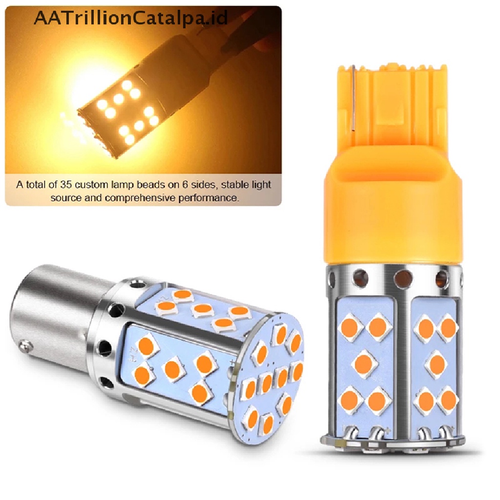 Aatrillioncatalpa 1156 7440 T20 3030 35smd Canbus W21W Lampu LED Untuk Sein Mobil