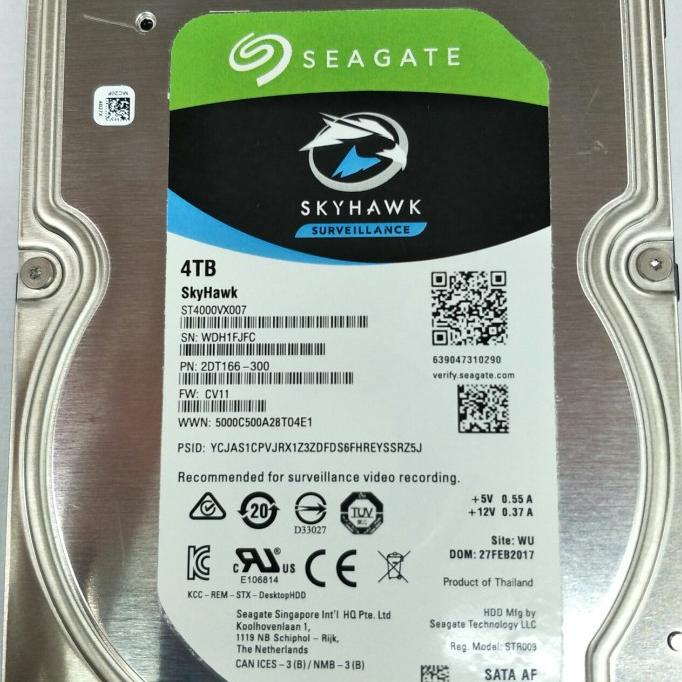 hdd seagate 4tb skyhawk cctv (garansi 1th)