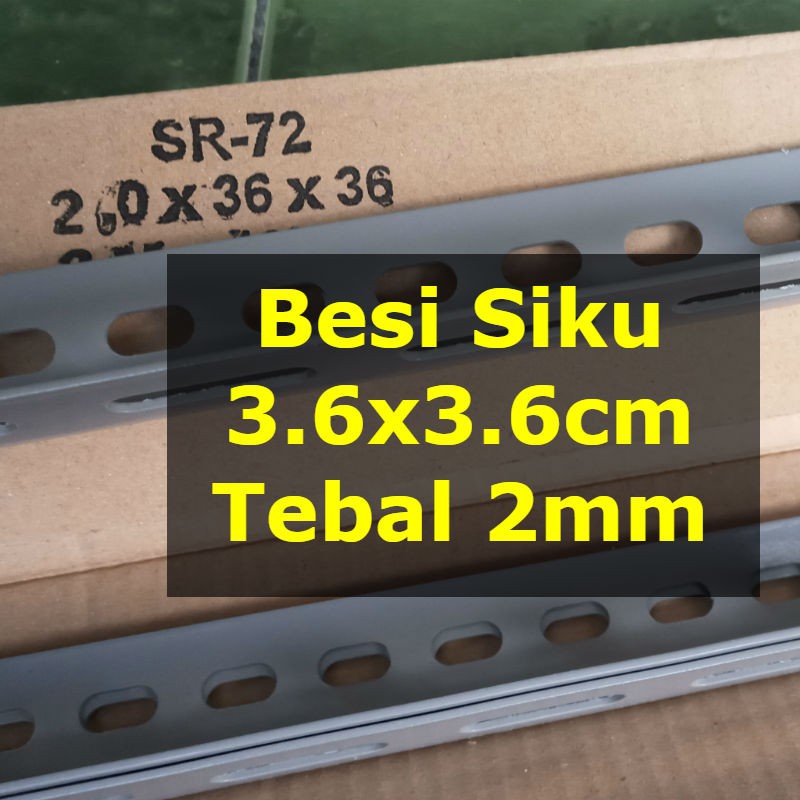  Besi  Siku  Lubang  1 Meter 3 6x3 6cm Tebal  2mm  Untuk Rak 