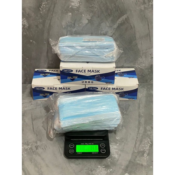 Masker Earloop Biru tebal Y&B care 50pc