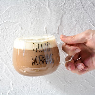 Pastoral Cangkir Kopi Glass Coffee Mug Good Morning 350 ml - Termurah