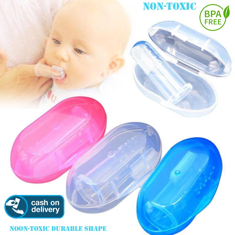 Sikat Gigi Jari Bayi / Finger Tooth Brush / Sikat Gigi Bayi Silikon Sikat Gigi Lidah Bayi Silikon Baby Finger Brush Silicone BPA Free-Vegasus Store(COD)