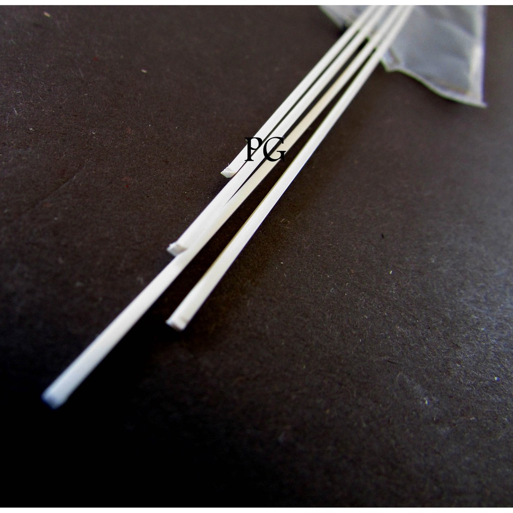 Pipa PVC Kotak Padat 1mm Bahan Maket Diorama Stick Stik 1 mm Per Pak Isi 4