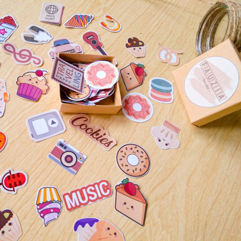 

Sticker FAUZIA The Label Scrapbook DIY (Travel ; Food ; Music ; Cookies)