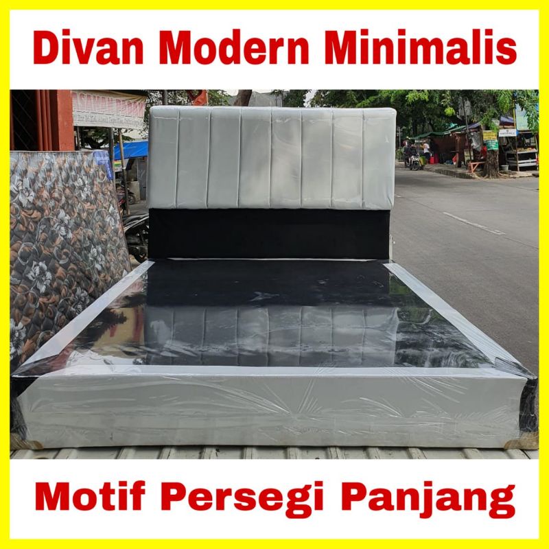 Dipan Divan Ranjang + Sandaran Kasur Tempat Tidur SpringBed Busa Modern Minimalis Mewah
