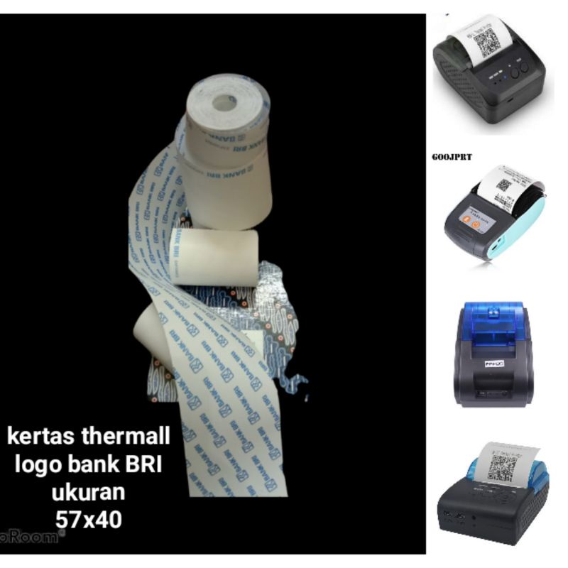 

Kertas thermall logo BANK BRI ukuran 57x40 untuk mesin print bluetooth
