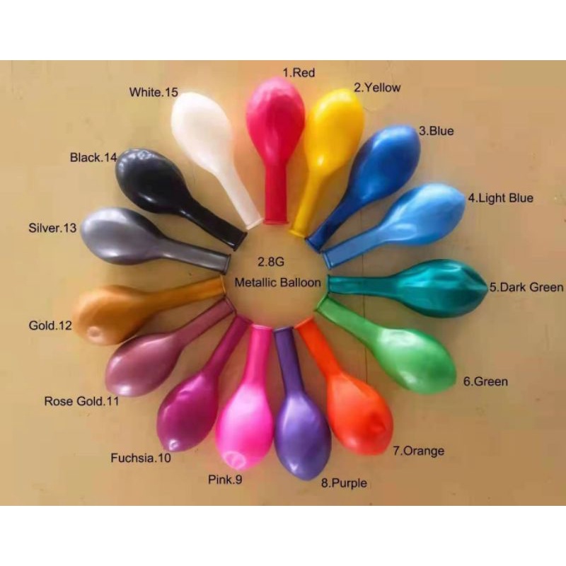 BALON LATEX METALIK ( 10 BIJI) 12 inchi