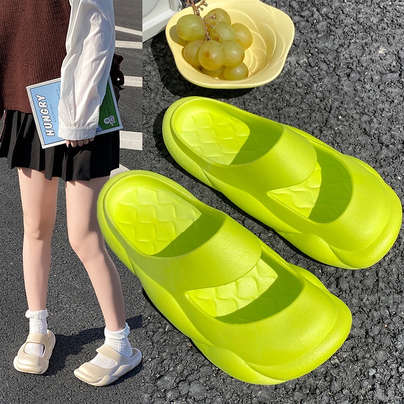 PINKMALL- SANDAL WANITA  SIMPLE KARET NYAMAN IMPORT CLOGS IMPORT ANTI LICIN