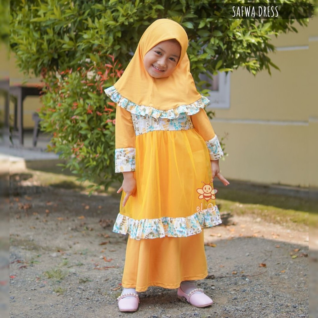 Gamis Anak Perempuan - Dress Anak Perempuan - Baju Muslim Anak Perempuan  - Safwa Dress