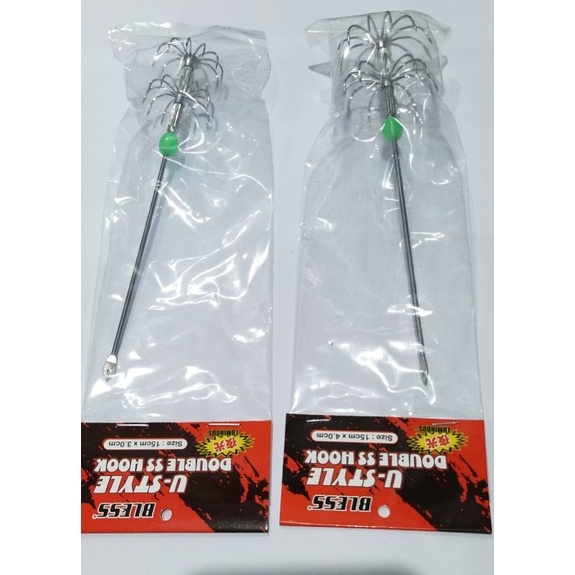 kail cumi / bless squid jig u style double ss hook