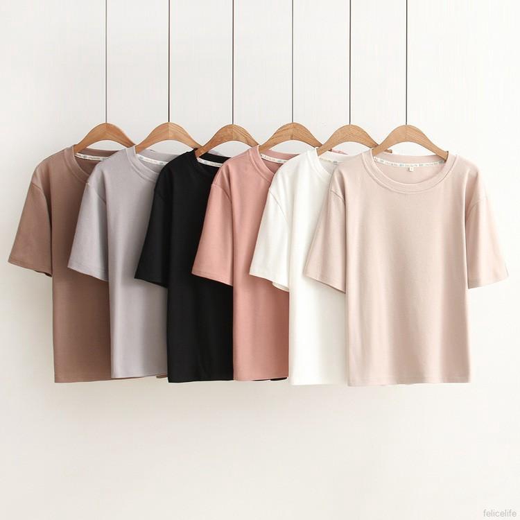 Felicelife Kaos T Shirt Model Longgar Round Neck Warna 